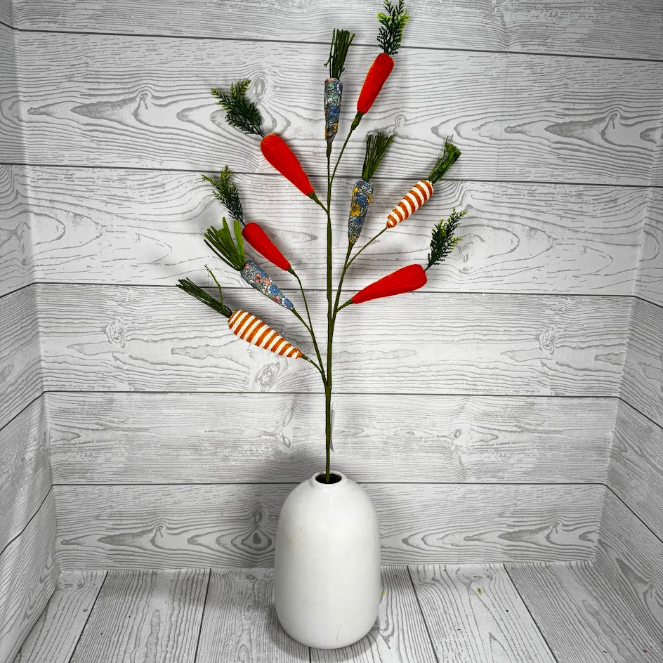 27IN MIXED FABRIC CARROT - ORANGE/BLUE/STRIPED - 65448-OR * BL G