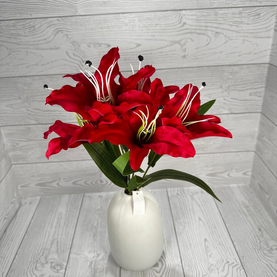 TIGER LILY BUSH X5 - RED - B26017-RED * RD