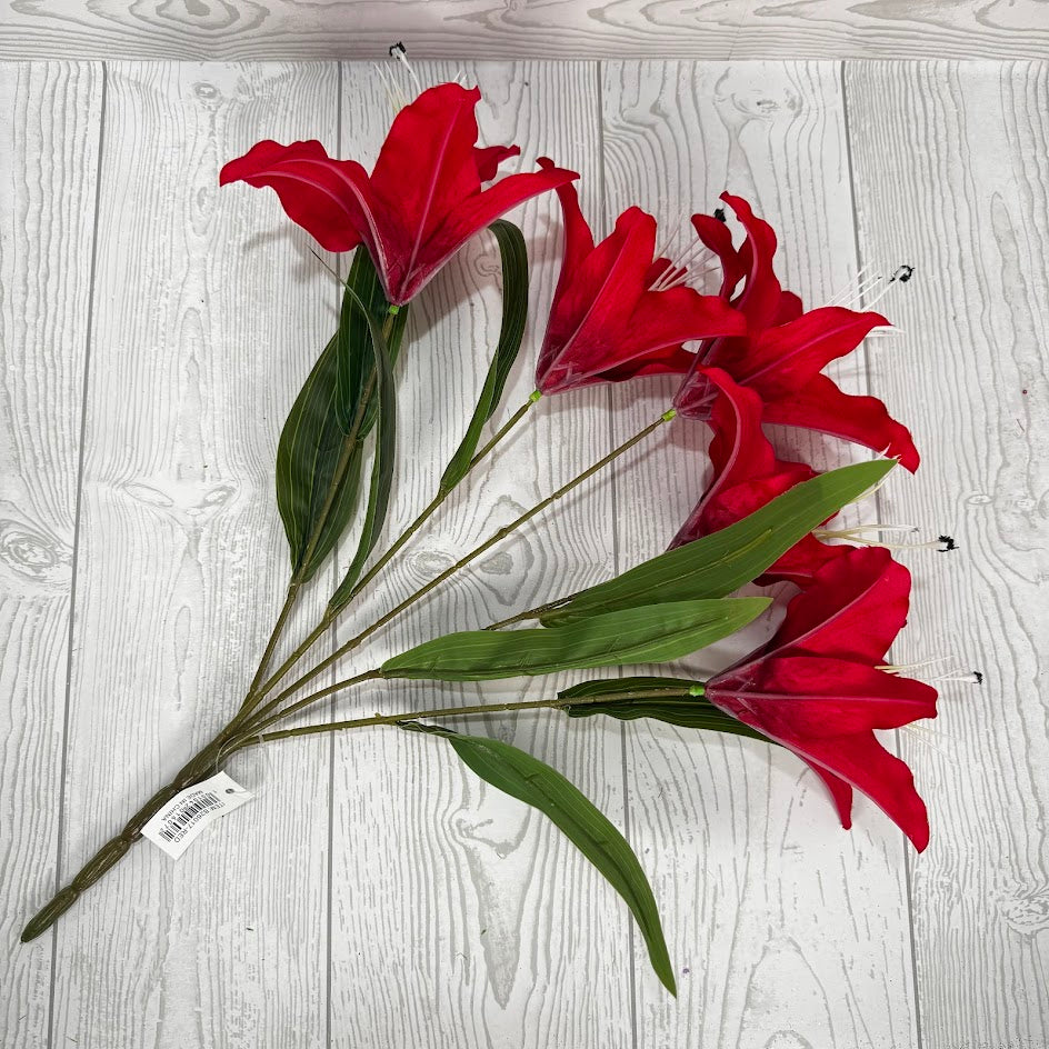 TIGER LILY BUSH X5 - RED - B26017-RED * RD