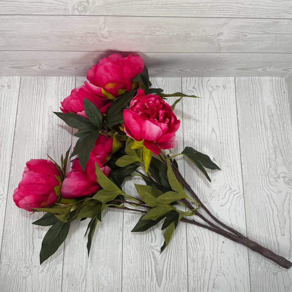 23" POLYESTER PEONY BUSH X9 - DARK PINK - 25788 * R