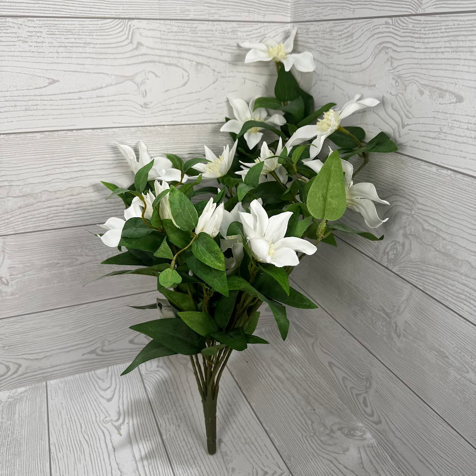 34" CLEMATIS SPRAY - CREAM - 27432 * BL