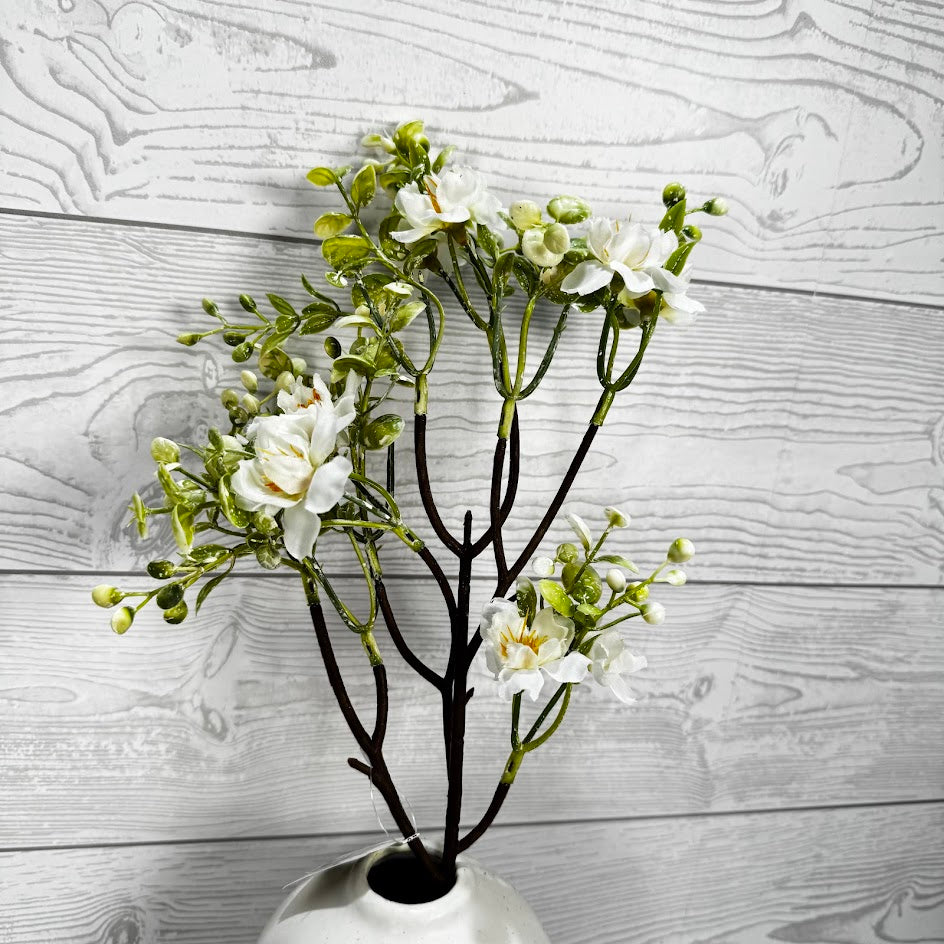 20" MINI FLOWERS - WHITE/GREEN - 28931 * P