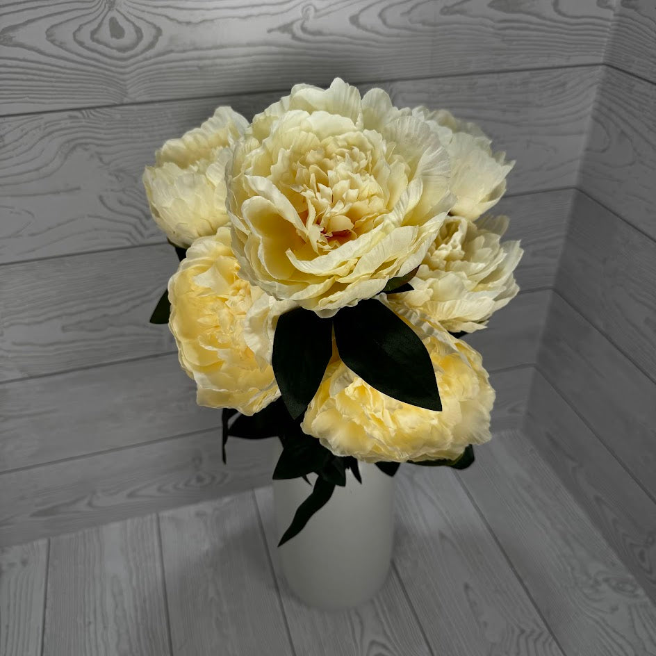 21IN PEONY BUSH X7 - CREAM - 85686-CR * PK G