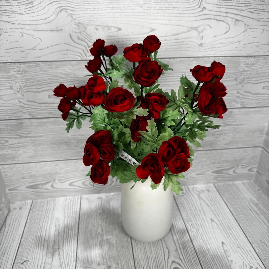 16IN MINI RANUNCULUS BUSH - RED - 84055-RD * BL