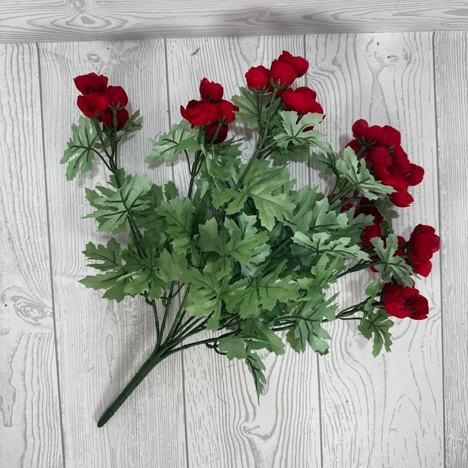 16IN MINI RANUNCULUS BUSH - RED - 84055-RD * BL