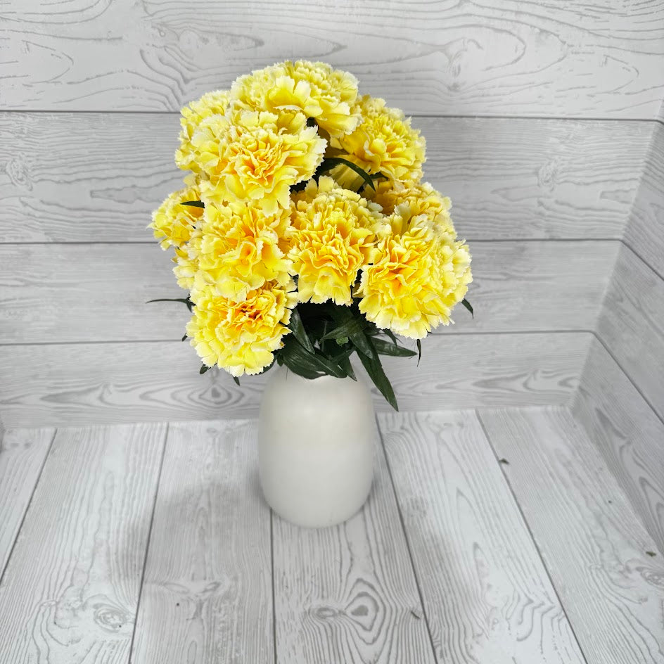 18IN CARNATION BUSH X14 - YELLOW - 56996-YEL * G