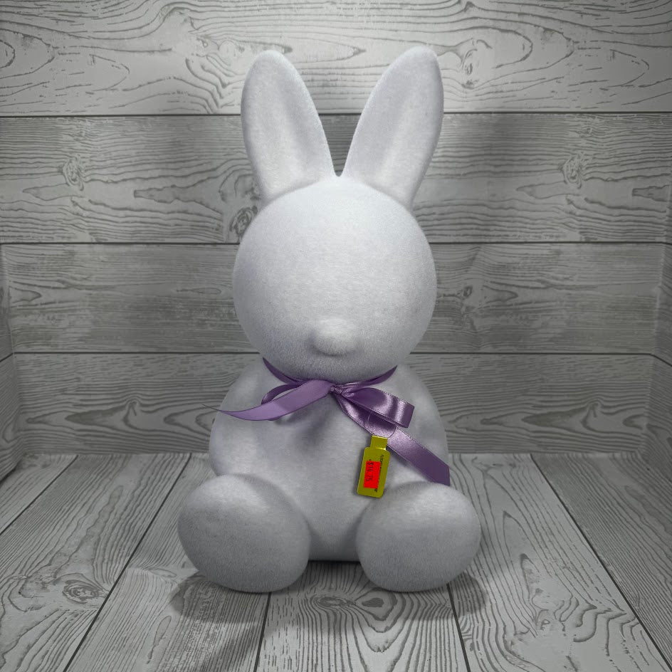 FLOCKED BUNNY LARGE H16xDIA 9 - LAVENDER - 63988LV * RD