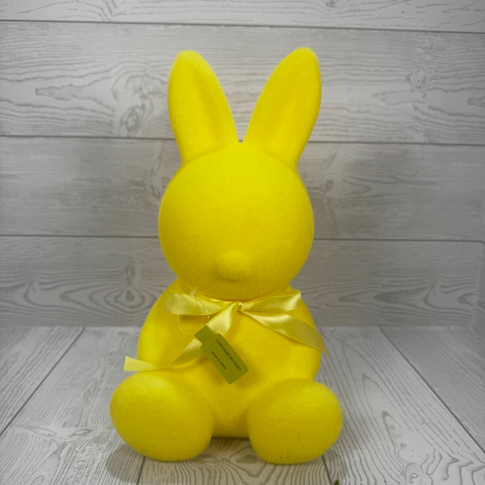 FLOCKED BUNNY MEDIUM H12XDIA7 - YELLOW - 63989YW * RD