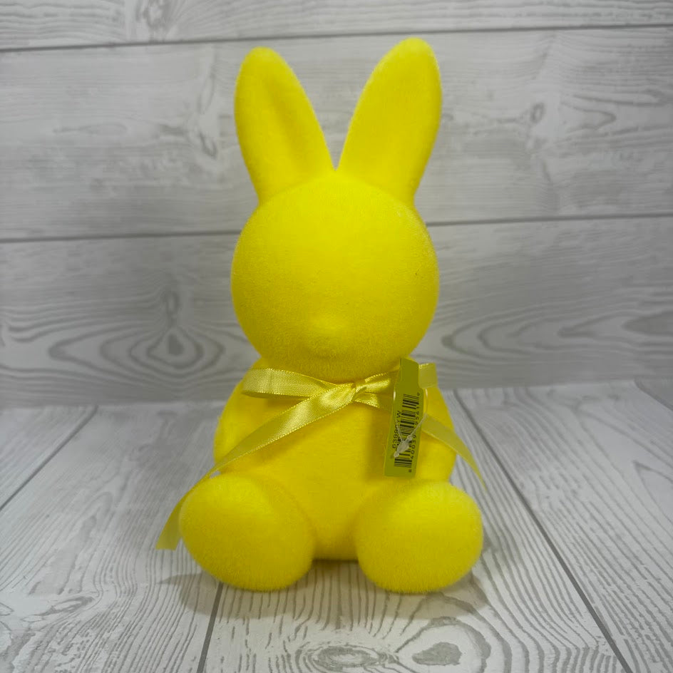 FLOCKED BUNNY SMALL H8XDIA4.5 - YELLOW - 63990YW * RD
