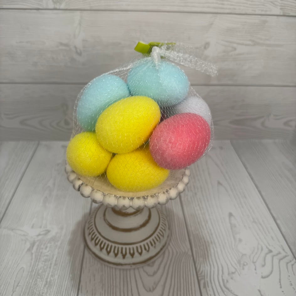 FLOCKED EGGS IN NET BAG X12 H2XDIA1.5 - MULTICOLOR - 63992EAS * BL G