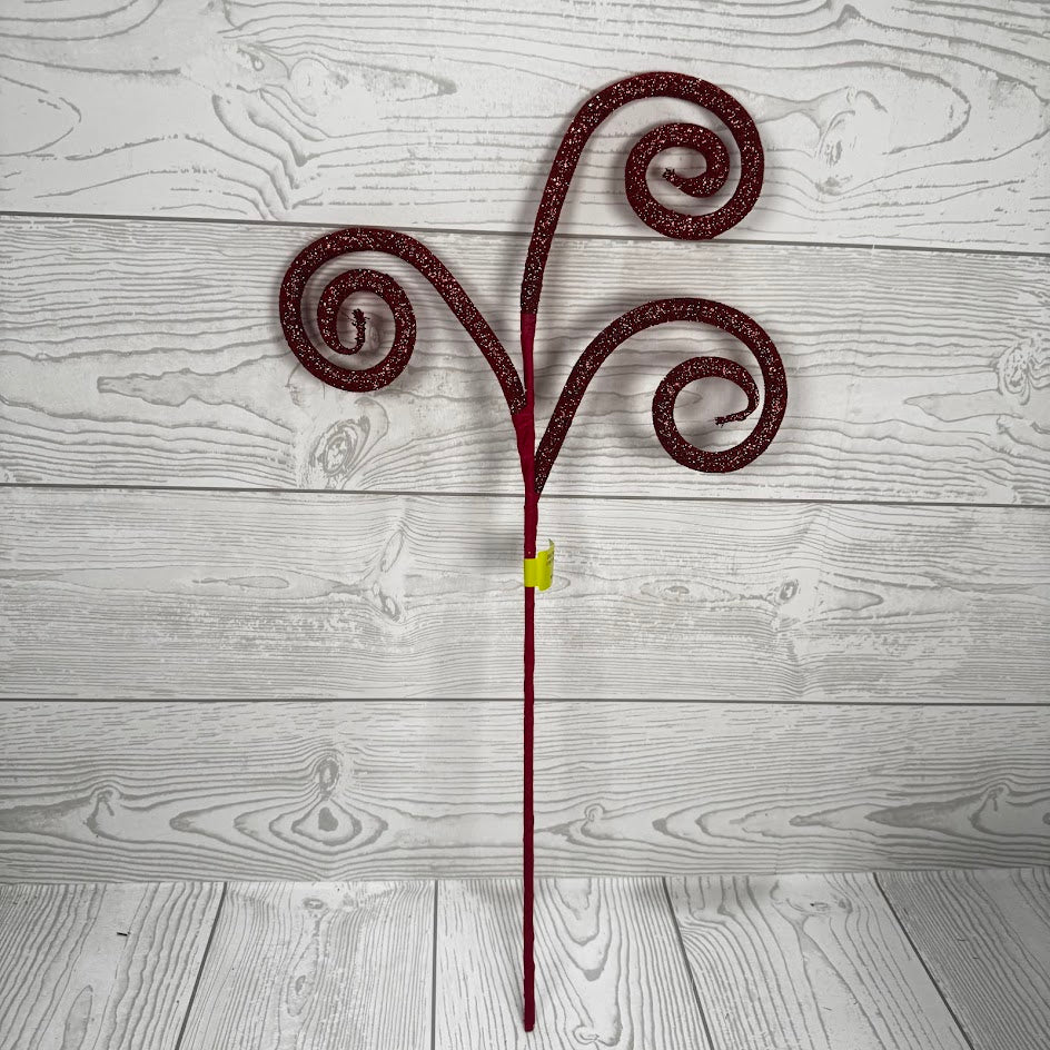 GLITTER TUBE CURLY PICK X3 H18 - RED - 63882RD * G