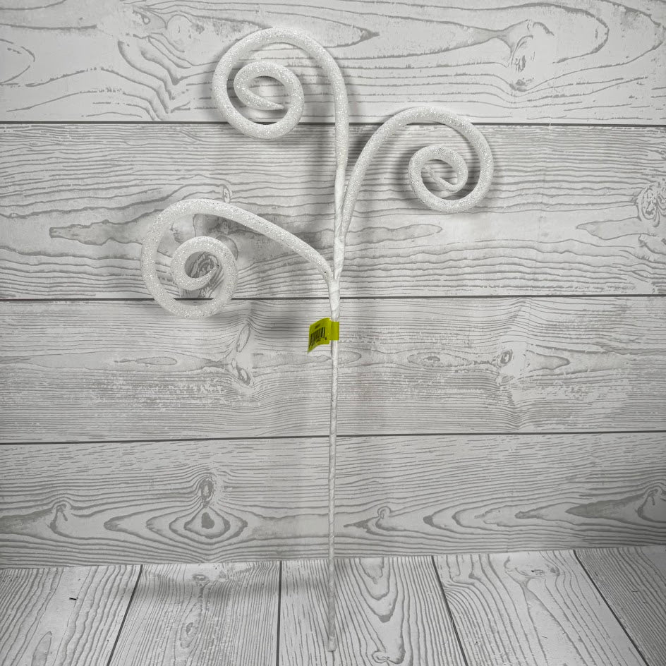 GLITTER TUBE SPIRAL CURLY SPRAY X3 H18 - WHITE - 63882WT * G