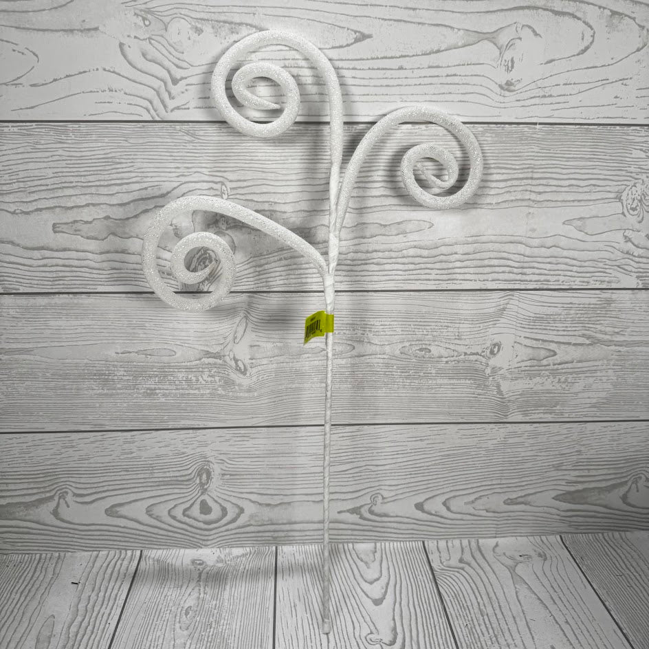 GLITTER TUBE SPIRAL CURLY SPRAY X3 H18 - WHITE - 63882WT * G