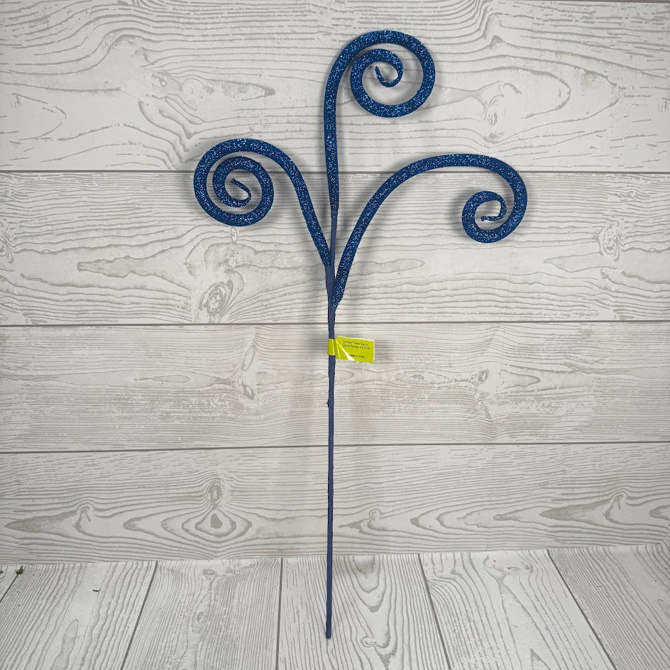 GLITTER TUBE SPIRAL CURLY SPRAY X3 H18 - BLUE - 63882BL *G