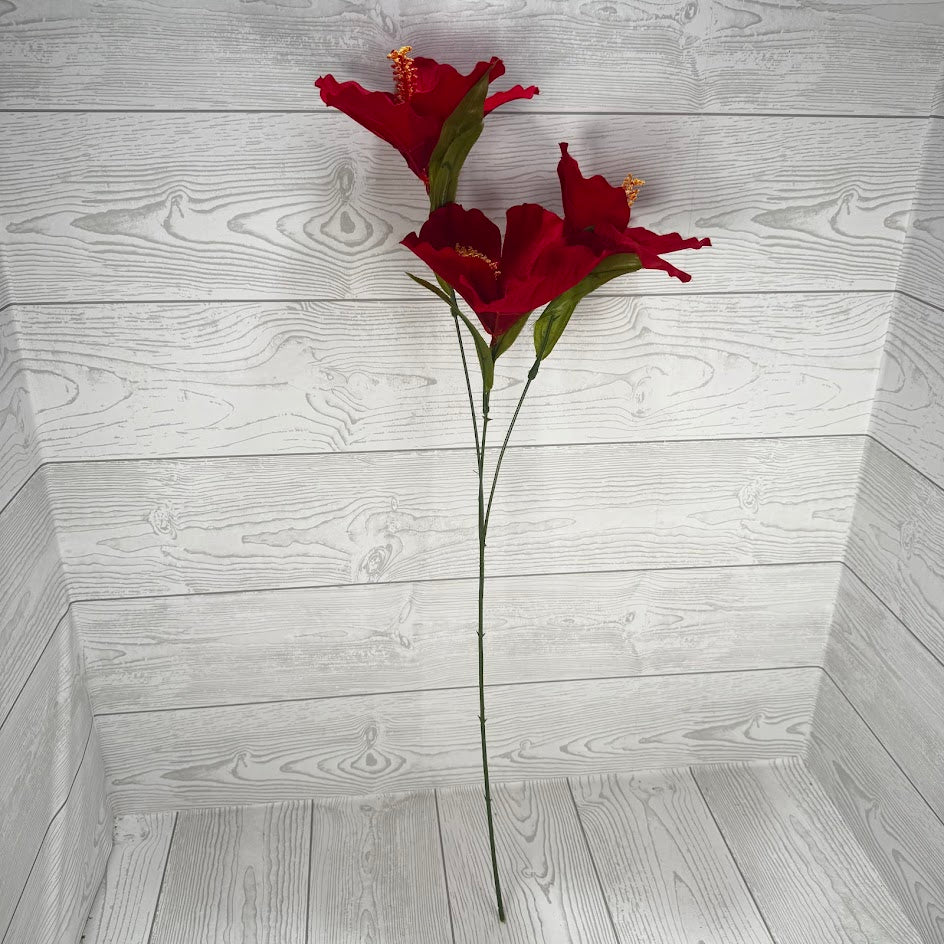 HIBISCUS SPRAY X3 H27 - RED - 29414RD * PU