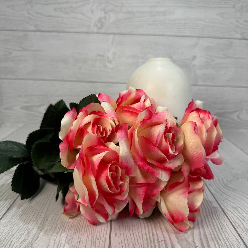 COLOR FAST LILLIAN OPEN ROSE BUSH X12 STEM H17 - 30388 - INDIVIDUAL COLORS
