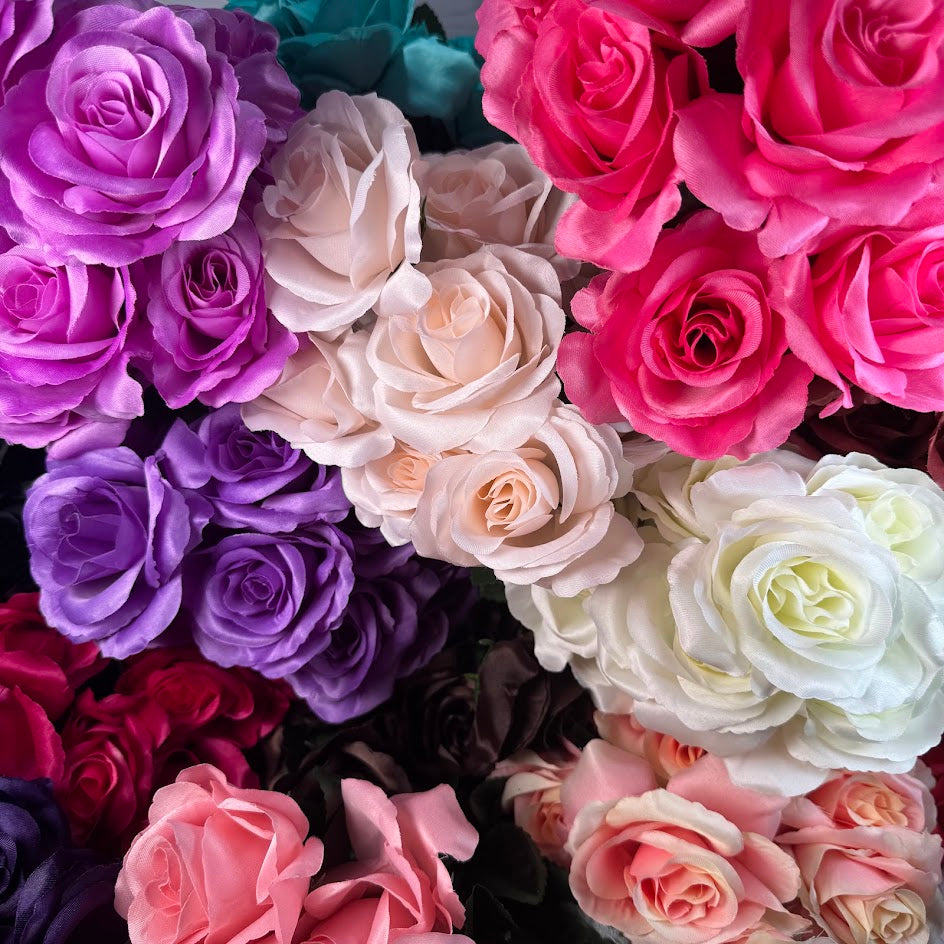 COLOR FAST LILLIAN OPEN ROSE BUSH X12 STEM H17 - 30388 - INDIVIDUAL COLORS
