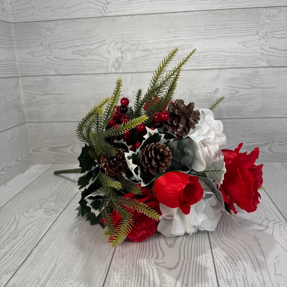 20IN ROSE HYDRANGEA - WHITE/RED - 85791-WTRD * PK G