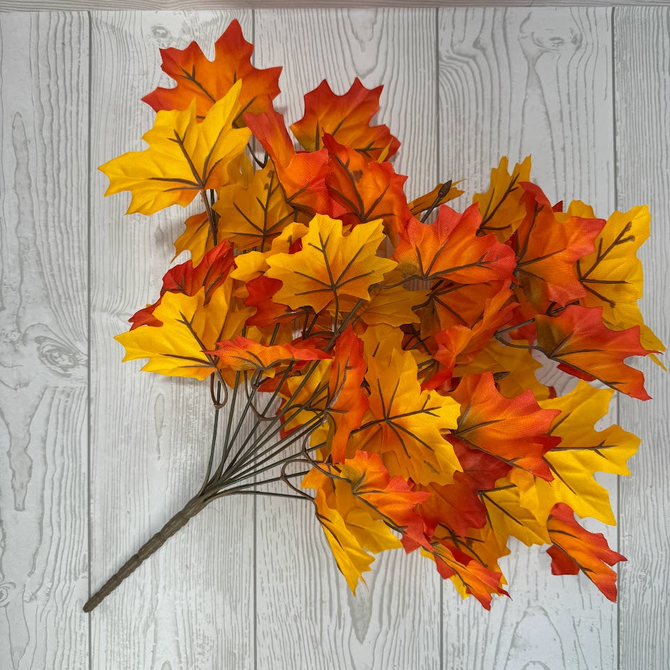 16IN MAPLE LEAF BUSH - 80532-GOLD * G