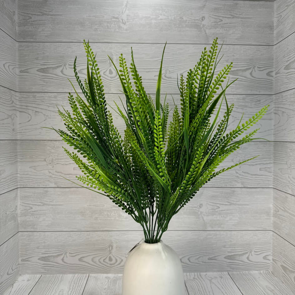 21IN PLASTIC BUTTON FERN - 84964 *R BR