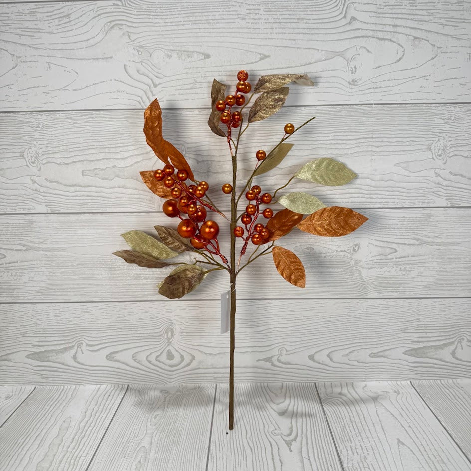 18IN FALL LEAF BERRY PICK - COPPER - 65720 * RD