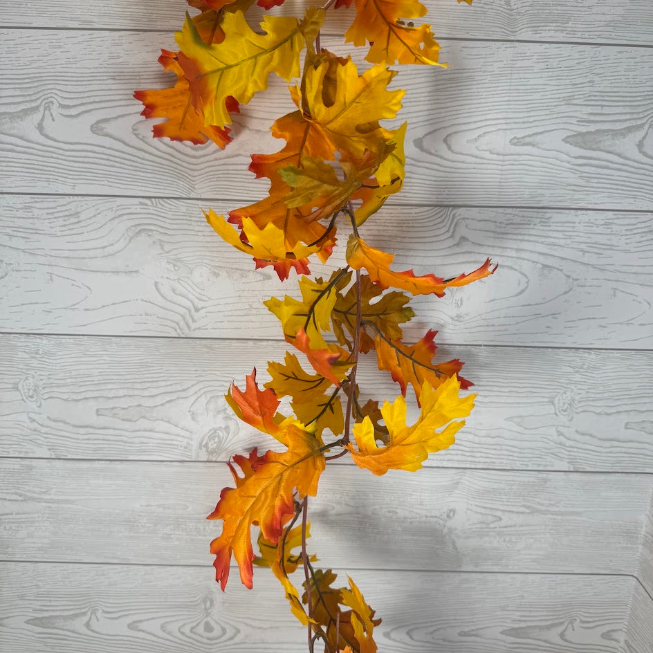 65IN OAK LEAF GARLAND - ORANGE/GOLD - 58867-GDOR * G