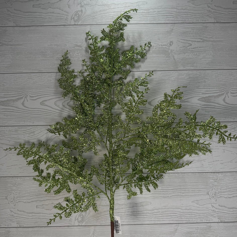 32IN GLITTER FERN SPRAY - GREEN - 21251-GN * BL