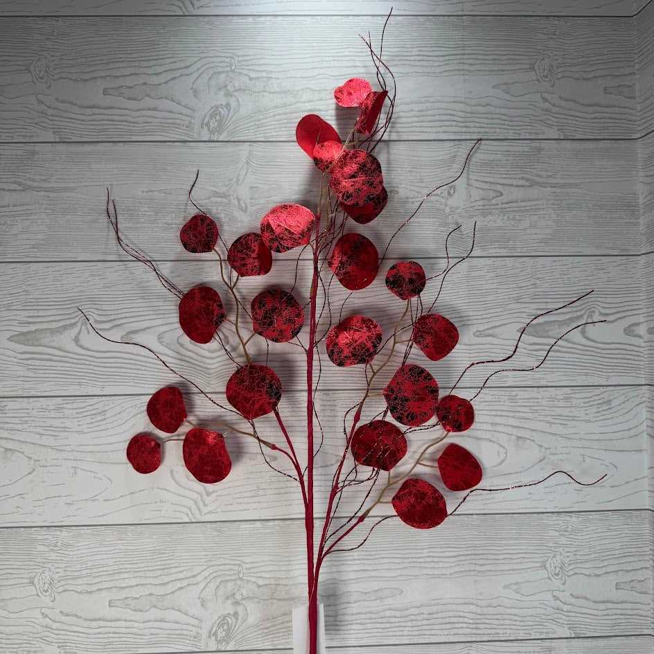 33IN METALLIC EUCALYPTUS - RED - 40485-RD * G