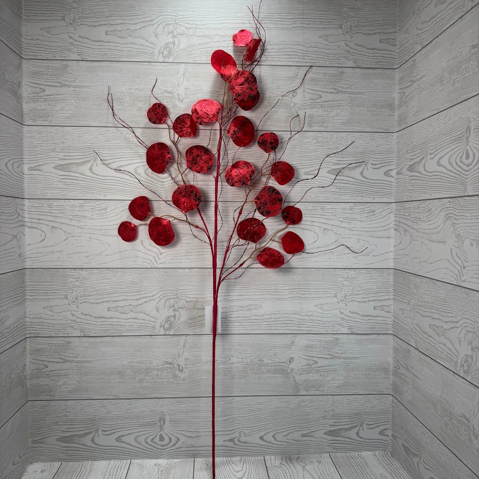 33IN METALLIC EUCALYPTUS - RED - 40485-RD * G