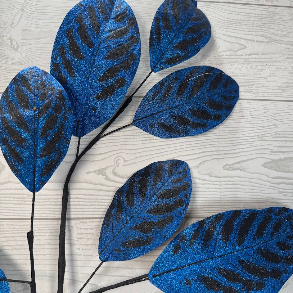 32IN MAGNOLIA LEAF SPRAY - BLUE/BLACK - 65706-BL * G