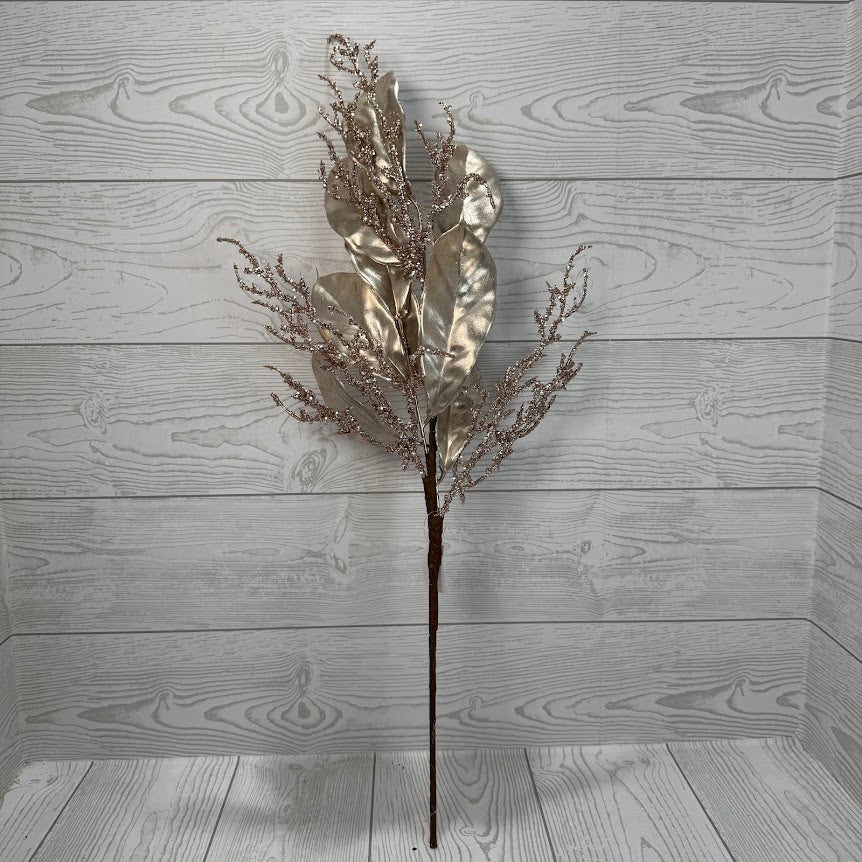 24" MAGNOLIA LEAF SPRAY - CHAMPAGNE - 32297-CHAMP * G