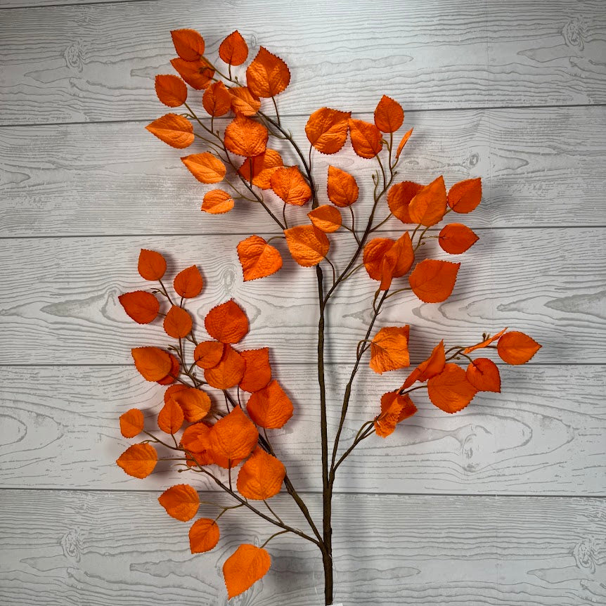 35" BIRCH SPRAY - ORANGE - 64486-OR * OO