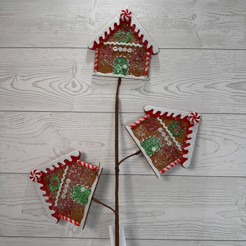 29" GINGERBREAD HOUSE - RED/GREEN/BROWN - 65837 * G