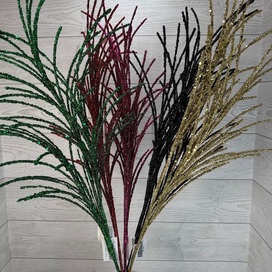 33" GLITTER GRASS SPRAY - INDIVIDUAL COLORS - 65851 * BL