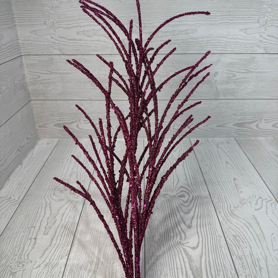 33" GLITTER GRASS SPRAY - INDIVIDUAL COLORS - 65851 * BL