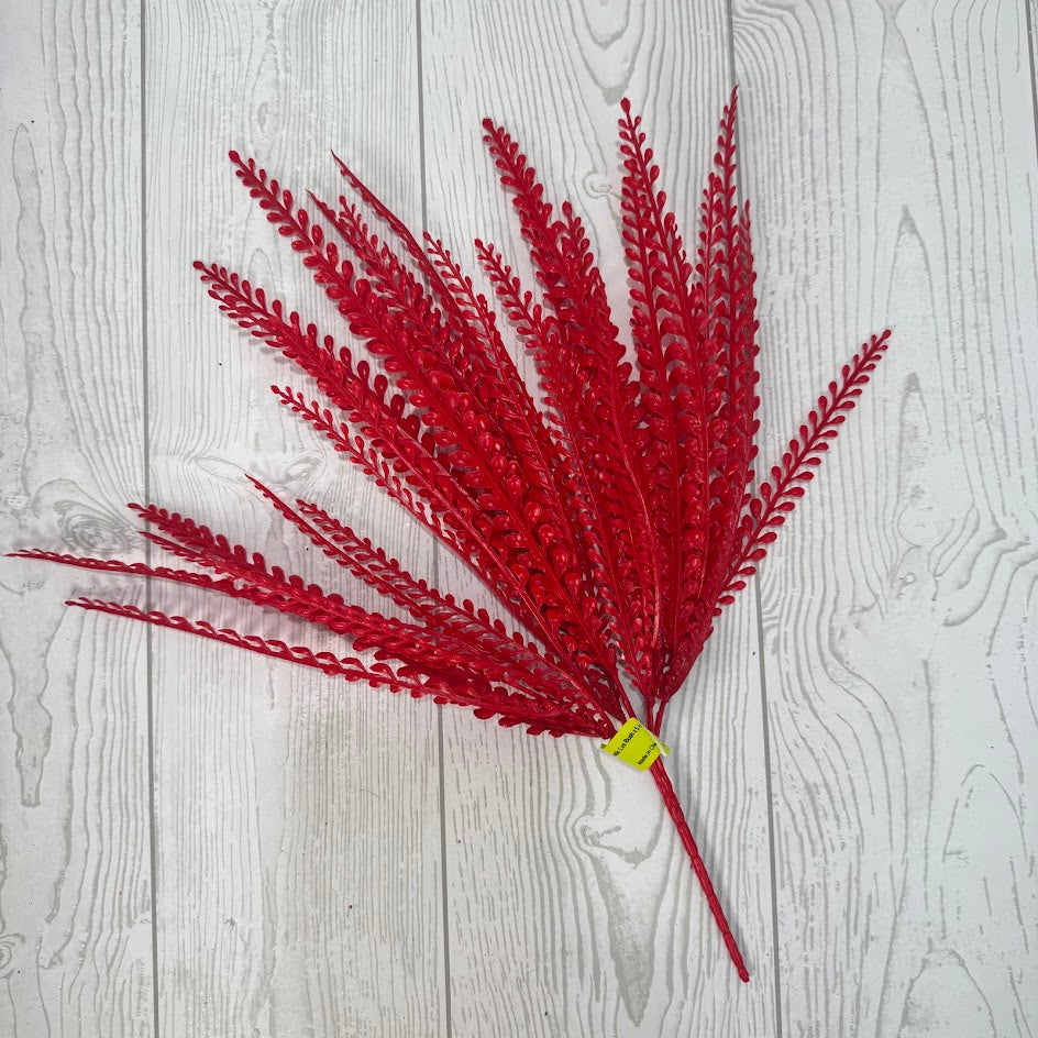 PLASTIC LEAVES BUSH X5 H16 - RED - 57497RD * R BR