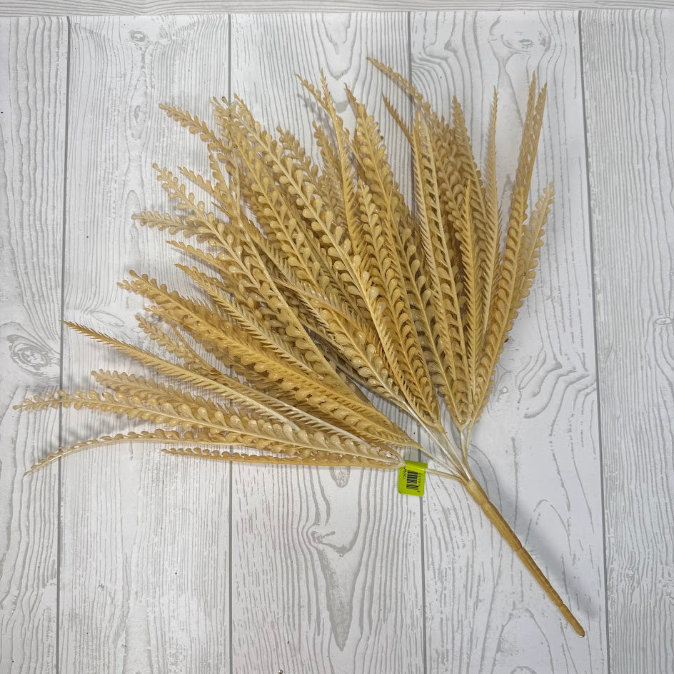 PLASTIC LEAF BUSH H18 - BEIGE - 13094BE * BL