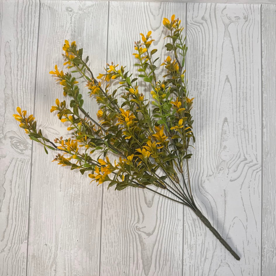 PLASTIC BOXWOOD BUSH X7 H18 - YELLOW - 57519YW * PU