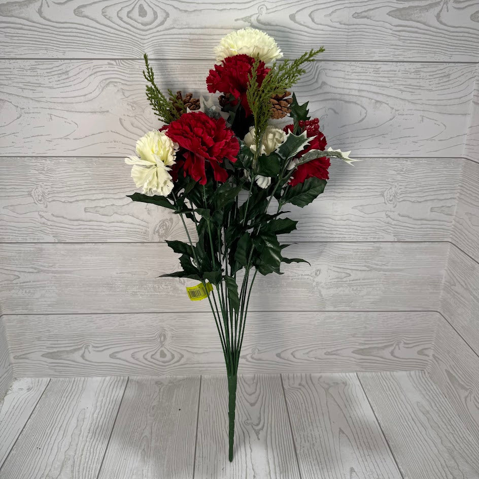 COLOR FAST MP CARNATION CONE BERRY MIX X14 H22 - RED/CREAM/BROWN - 88830RDCM * PK G