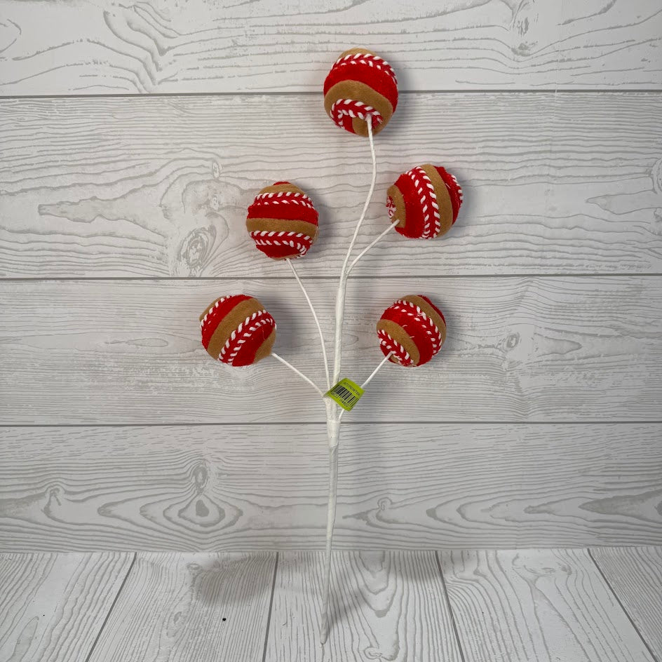 STRIPE BALL PICK X5 H16 - RED/WHITE/BROWN - 86731RDWTBN * G