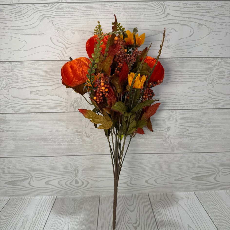 PUMPKIN SUNFLOWER BERRY BUSH X12 H17 - 57181FA * RD