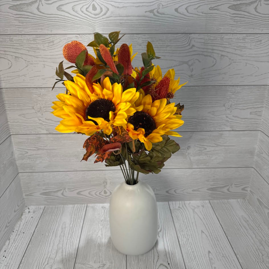 SUNFLOWER MAPLE LEAVES BUSH X12 H19 - YELLOW/GOLD - 57186GDYW * RD