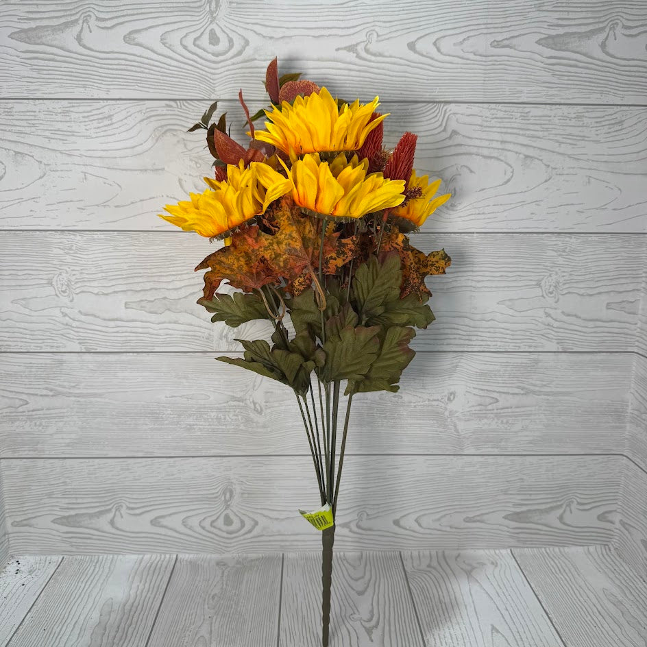 SUNFLOWER MAPLE LEAVES BUSH X12 H19 - YELLOW/GOLD - 57186GDYW * RD