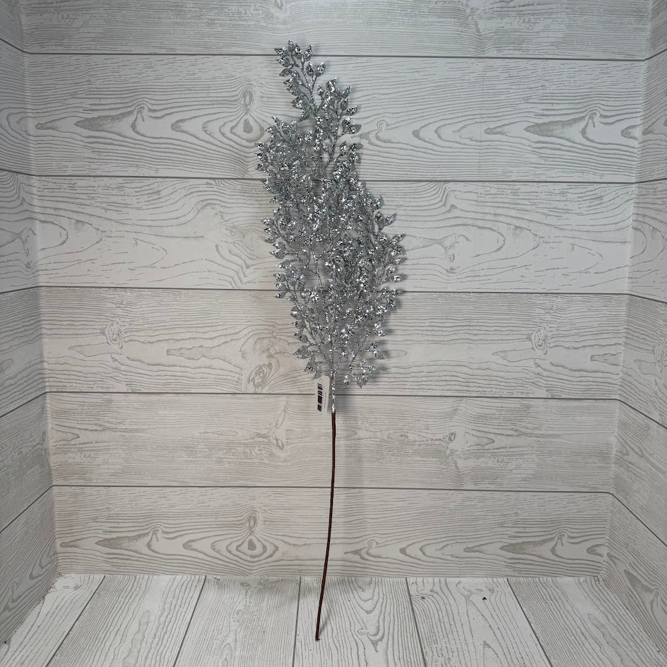GLITTER BOXWOOD SPRAY X3 - SILVER - 69432 * G