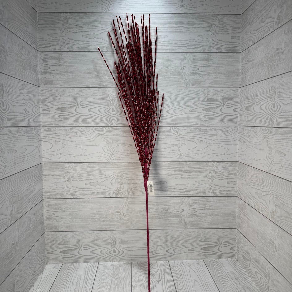 36.5" GLITTER GRASS SPRAY - RED - X25710-RED * RD
