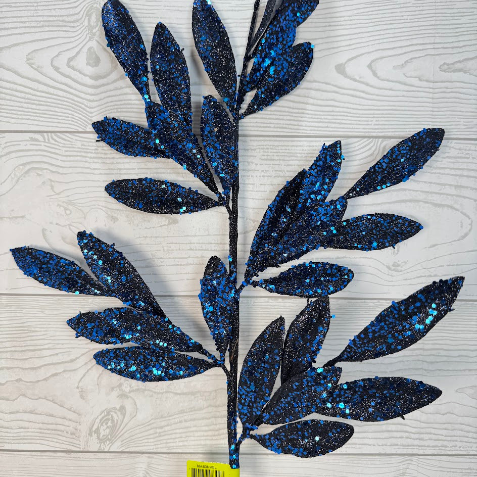 GLITTER LAUREL LVS SPRAY H27 - NAVY BLUE - 86483NVBL * G