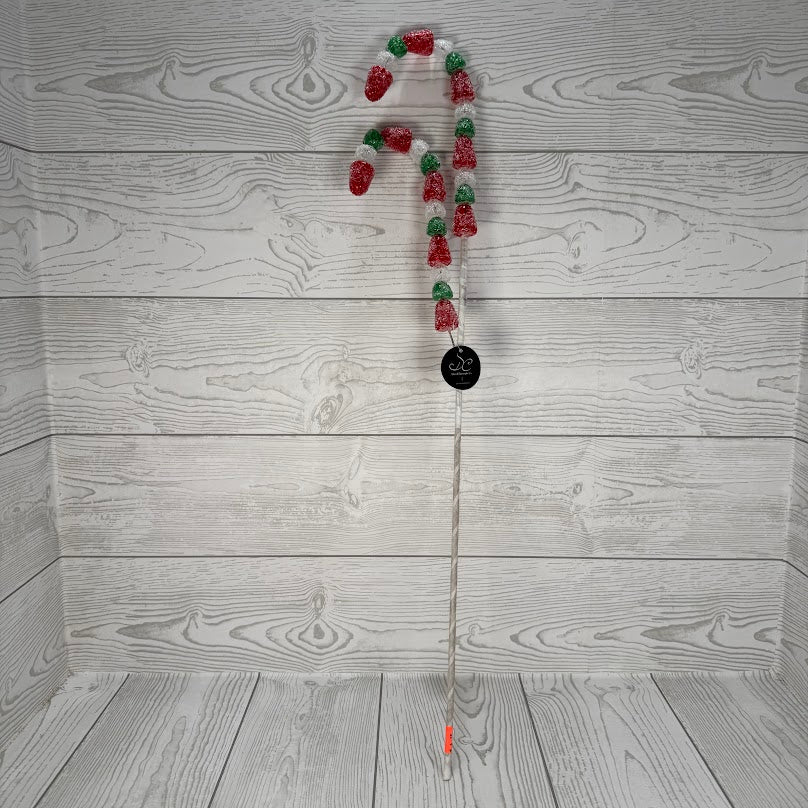 GUM DROP CANDY CANE SPRAY 24.5" - RED/GREEN/WHITE - DCORN1010APK