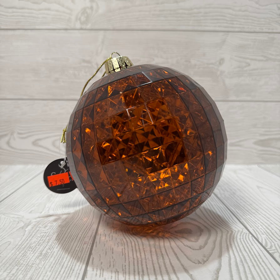 6" FACETED PLASTIC BALL ORNAMENT - BRONZE - DCORN6111BZ