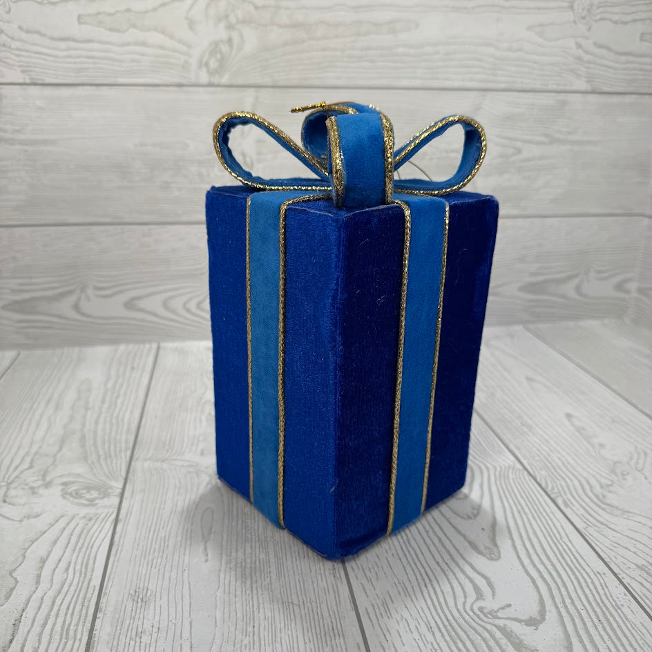 DECOR VELVET GIFT BOX LARGE H9XW4.5XD4.5 - BLUE - 86697BL * PK G