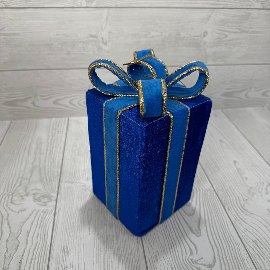 DECOR VELVET GIFT BOX LARGE H9XW4.5XD4.5 - BLUE - 86697BL * PK G
